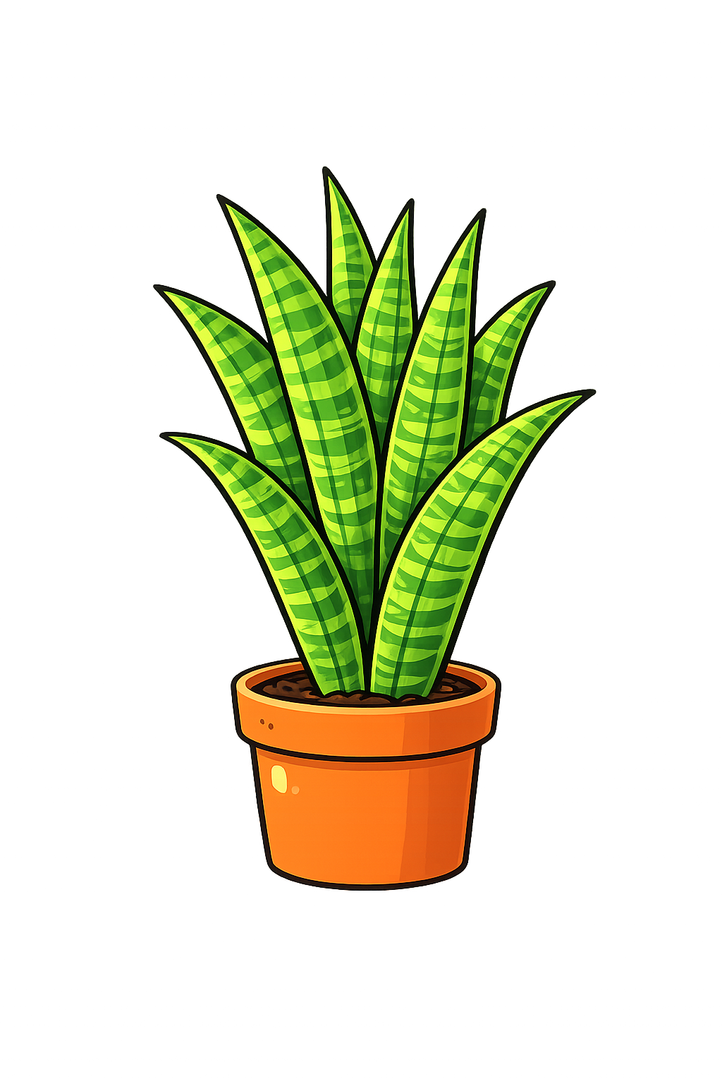 Snake plant in a pot near a window